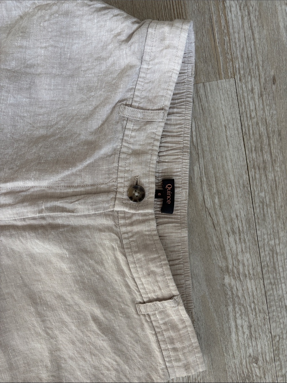 Quince European Linen Trouser Short in Flax Size 6